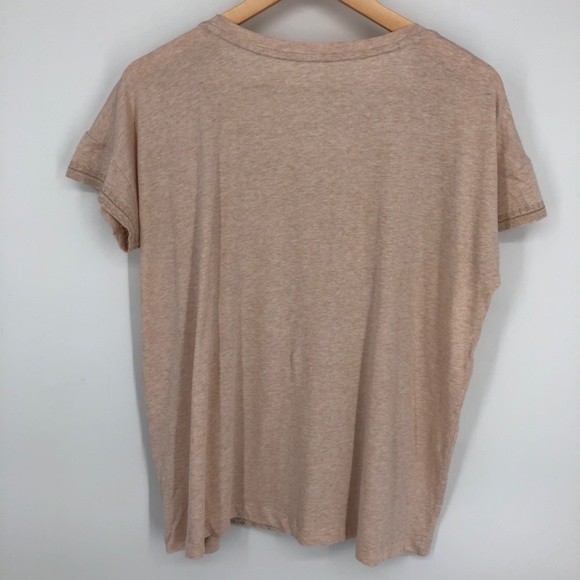 J Jill Pure Jill Womens Embroidered Scoop Neck Tee Size Medium Cream Cotton Boho - Picture 6 of 10